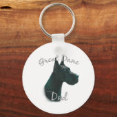 Great Dane (blk) Vater 2 Schlüsselanhänger (Vorderseite)
