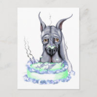 Great Dane Blue Birthday Cake Face