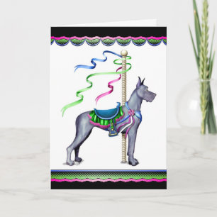 Great Dane Blue Carousel - Maßgeschneidert Karte