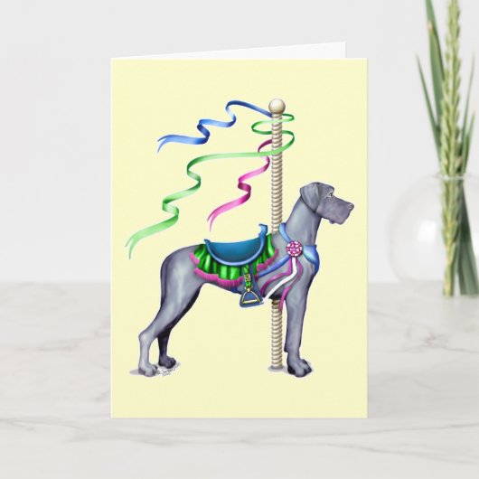 Great Dane Blue Carousel UC - Maßgeschneiderte Karte (Vorderseite)