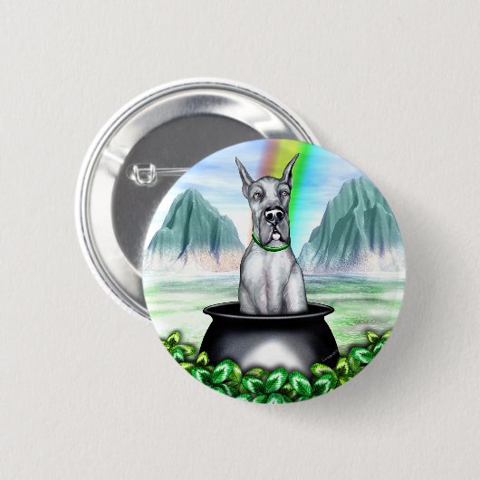 Great Dane Blue Pot O Gold Button (Vorne & Hinten)