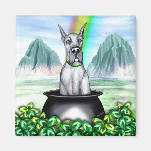 Great Dane Blue Pot O Gold Magnet (Vorne)
