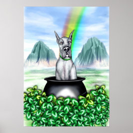 Great Dane Blue Pot O Gold Poster