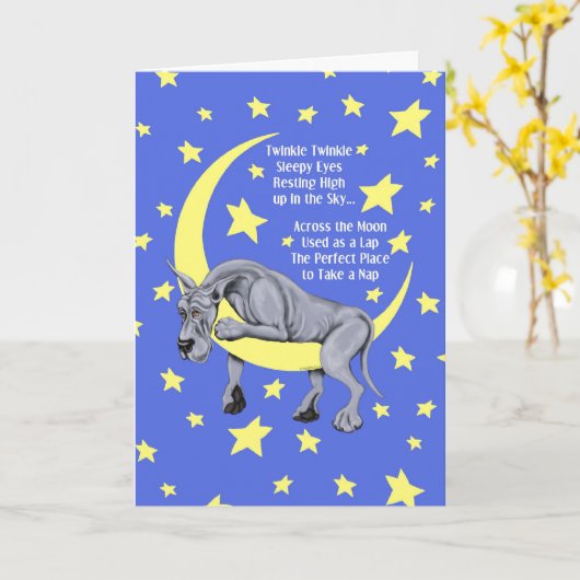 Great Dane Blue Twinkle Karte (Gelbe Blume)