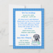 Great Dane Blue UC Birthday Cake Face Einladung (Rückseite)