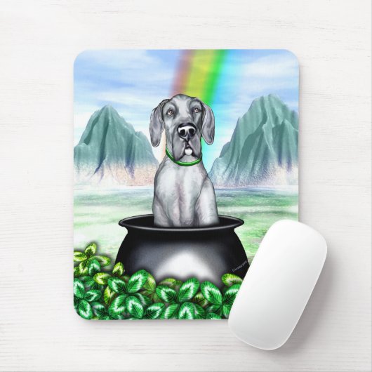 Great Dane Blue UC Pot O Gold Mousepad (Mit Mouse)