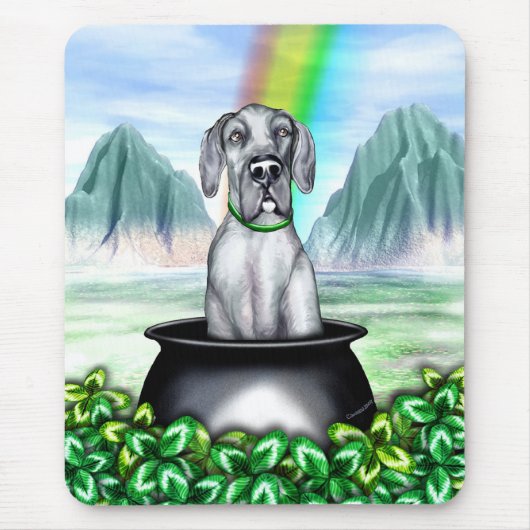 Great Dane Blue UC Pot O Gold Mousepad (Vorne)