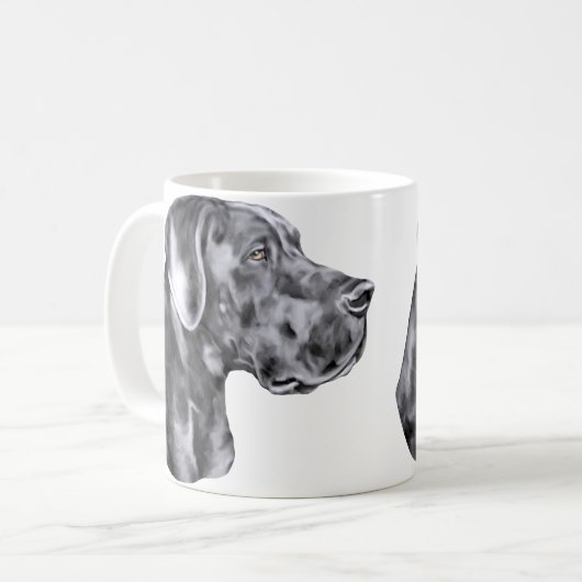 Great Dane Blue Unzugeschnitten Kaffeetasse (Vorderseite Links)
