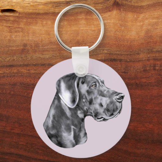 Great Dane Blue Unzugeschnitten Schlüsselanhänger (Vorderseite)