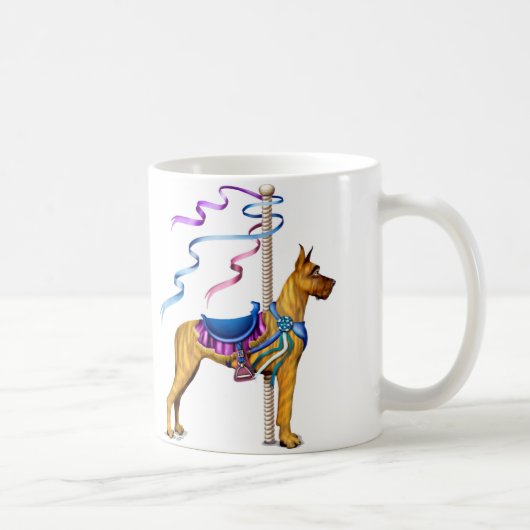 Great Dane Brindle Carousel Kaffeetasse (Rechts)