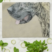 Great Dane (Brindle) Malerei - Original Hund Kunst Handtuch (Gefaltet)