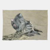 Great Dane (Brindle) Malerei - Original Hund Kunst Handtuch (Horizontal)