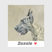 Great Dane (Brindle) Malerei - Original Hunde Art Aufkleber (Blatt)