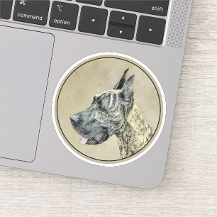 Great Dane (Brindle) Malerei - Original Hunde Art Aufkleber