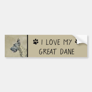 Great Dane (Brindle) Malerei - Original Hunde Art Autoaufkleber