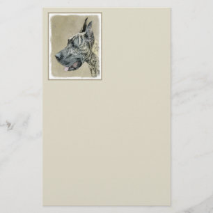Great Dane (Brindle) Malerei - Original Hunde Art Briefpapier