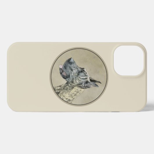 Great Dane (Brindle) Malerei - Original Hunde Art iPhone Hülle (Rückseite (Horizontal))