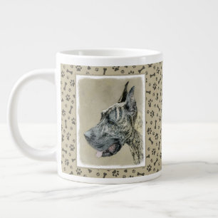 Great Dane (Brindle) Malerei - Original Hunde Art Jumbo-Tasse