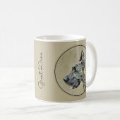 Great Dane (Brindle) Malerei - Original Hunde Art Kaffeetasse (VorderseiteRechts)