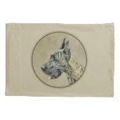 Great Dane (Brindle) Malerei - Original Hunde Art Kissenbezug (Rückseite)