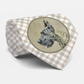 Great Dane (Brindle) Malerei - Original Hunde Art Krawatte (Gerollt)