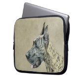 Great Dane (Brindle) Malerei - Original Hunde Art Laptopschutzhülle (Vorderseite Links)