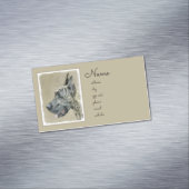 Great Dane (Brindle) Malerei - Original Hunde Art Magnetische Visitenkarte (Beispiel)