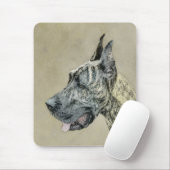Great Dane (Brindle) Malerei - Original Hunde Art Mousepad (Mit Mouse)
