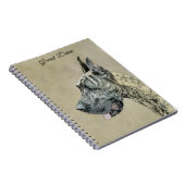 Great Dane (Brindle) Malerei - Original Hunde Art Notizblock (Rechte Seite)