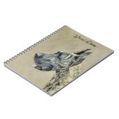 Great Dane (Brindle) Malerei - Original Hunde Art Notizblock (Linke Seite)