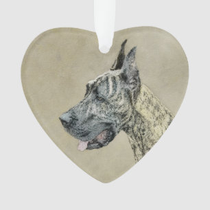 Great Dane (Brindle) Malerei - Original Hunde Art Ornament