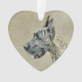 Great Dane (Brindle) Malerei - Original Hunde Art Ornament (Rückseite)