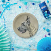 Great Dane (Brindle) Malerei - Original Hunde Art Pappteller (Party)