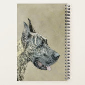 Great Dane (Brindle) Malerei - Original Hunde Art Planer (Rückseite)