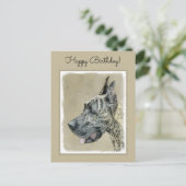 Great Dane (Brindle) Malerei - Original Hunde Art Postkarte (Stehend Vorderseite)