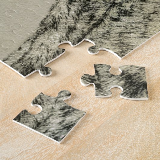 Great Dane (Brindle) Malerei - Original Hunde Art Puzzle (Seite)