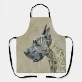 Great Dane (Brindle) Malerei - Original Hunde Art Schürze (Vorderseite)