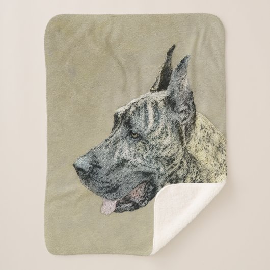 Great Dane (Brindle) Malerei - Original Hunde Art Sherpadecke (Vorderseite)