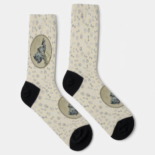 Great Dane (Brindle) Malerei - Original Hunde Art Socken