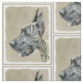 Great Dane (Brindle) Malerei - Original Hunde Art Stoff (Nahaufnahme)
