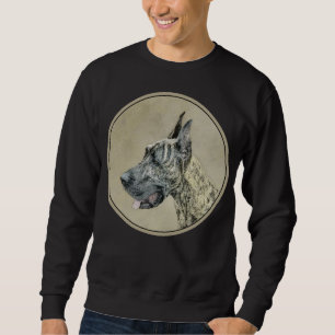Great Dane (Brindle) Malerei - Original Hunde Art Sweatshirt