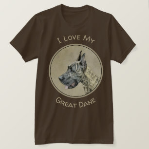 Great Dane (Brindle) Malerei - Original Hunde Art T-Shirt