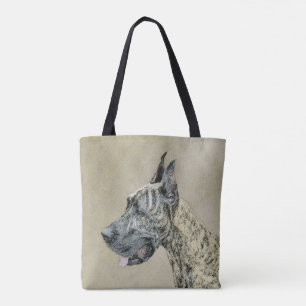 Great Dane (Brindle) Malerei - Original Hunde Art Tasche