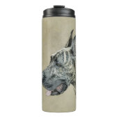 Great Dane (Brindle) Malerei - Original Hunde Art Thermosbecher (Vorderseite)