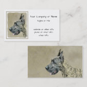 Great Dane (Brindle) Malerei - Original Hunde Art Visitenkarte (Vorne/Hinten)