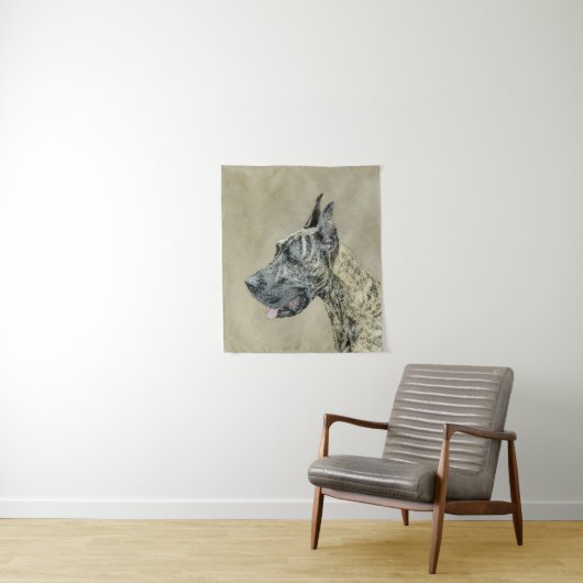 Great Dane (Brindle) Malerei - Original Hunde Art Wandteppich (Beispiel)