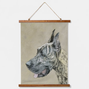 Great Dane (Brindle) Malerei - Original Hunde Art Wandteppich Mit Holzrahmen