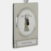 Great Dane (brindle) Mama 2 Banner-Ornament Silber (Rechts)