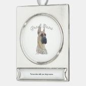 Great Dane (brindle) Mama 2 Banner-Ornament Silber (Links)