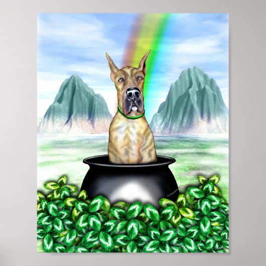 Great Dane Brindle Pot O Gold Poster (Vorne)